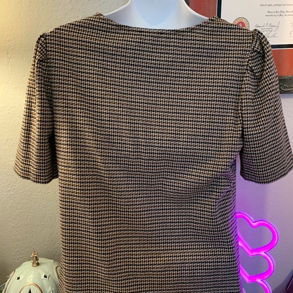 🎀🤎 Vince Camuto Houndstooth Sweater Blouse - Picture 3 of 4